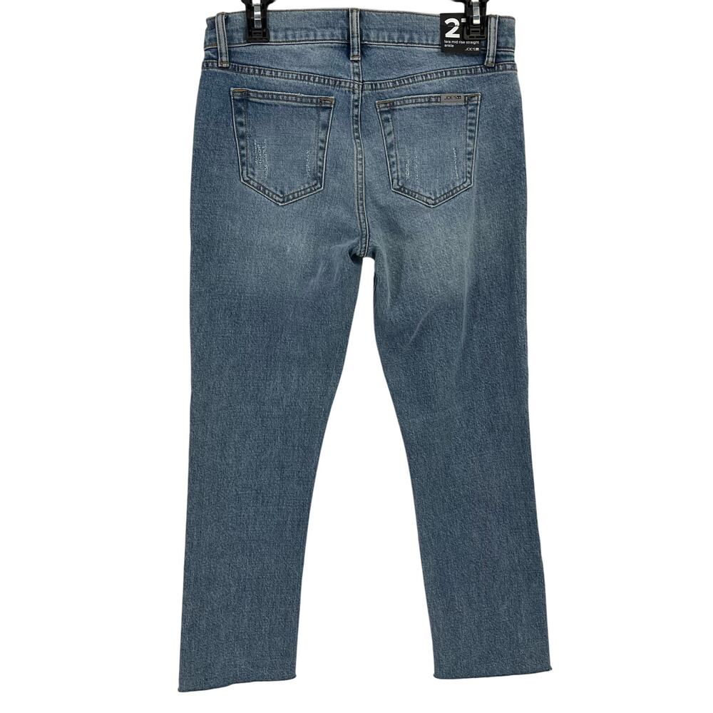 Joe's Jeans Laura Mid Rise Straight Ankle Jeans Size 27 Frayed Hem Cybele Wash - Picture 4 of 7
